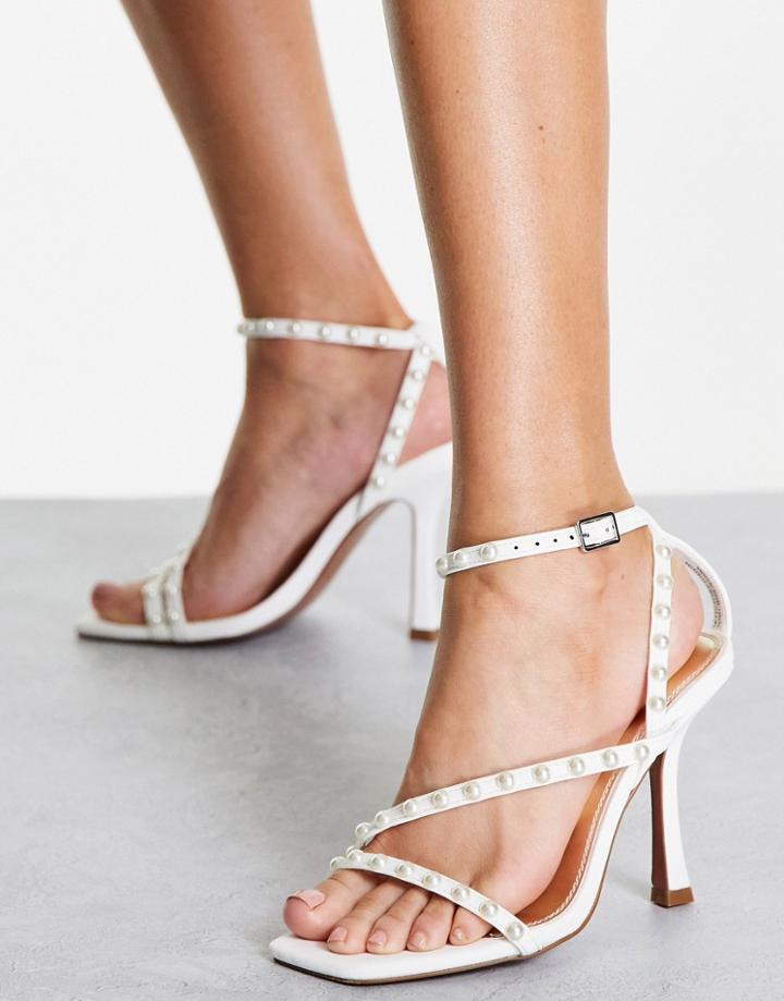 Asos Design Network Embellished High Heeled Sandals In White