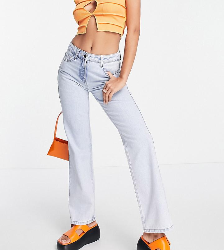 Collusion X005 Mid Rise Straight Leg Jeans In Light Wash Blue