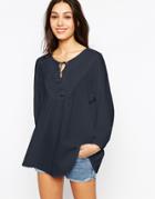 Esprit Long Sleeve Boho Top - White $34.00