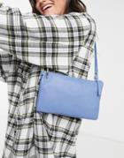& Other Stories Leather Baguette Bag In Blue-blues