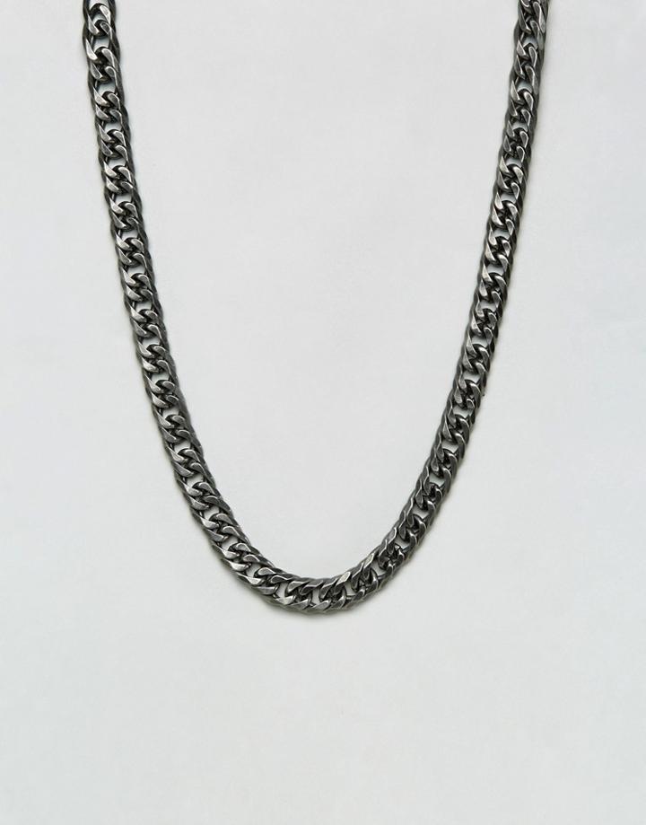 Steve Madden Flat Curb Chain Necklace - Silver