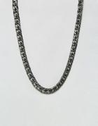 Steve Madden Flat Curb Chain Necklace - Silver