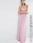 Asos Tall Chiffon Bandeau Maxi Dress - New Nude