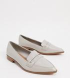 Asos Design Wide Fit Maltby Pointed Loafers In Gray Croc