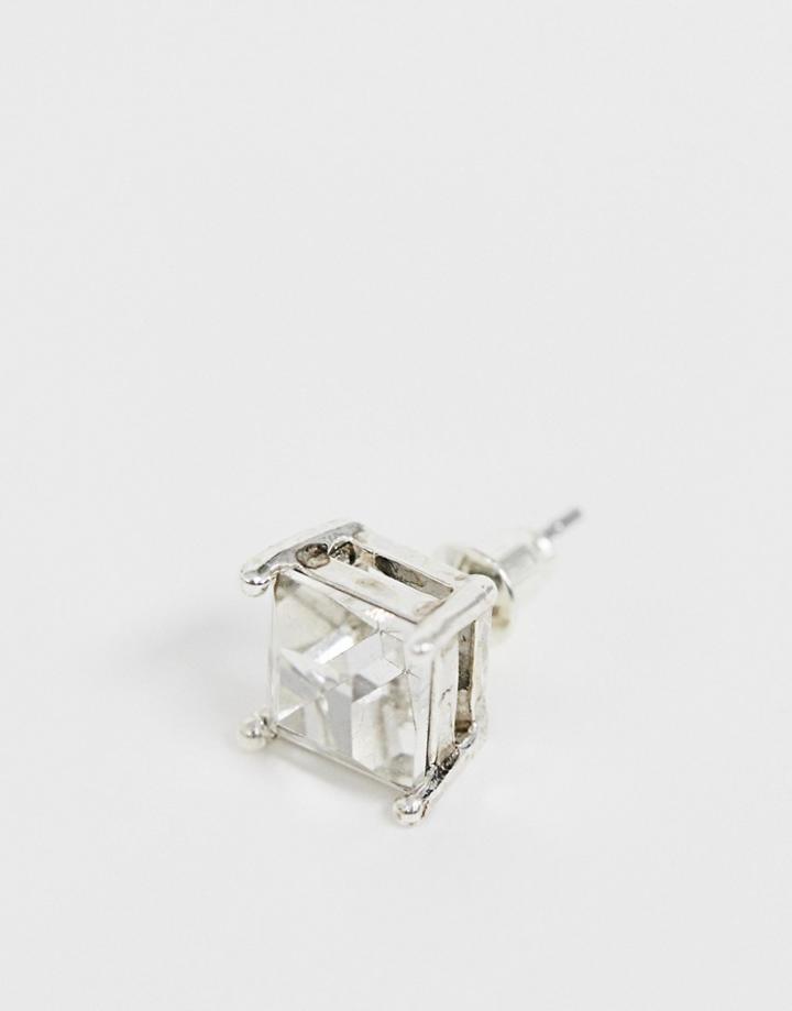 Wftw Clear Stone Stud Earring - Clear