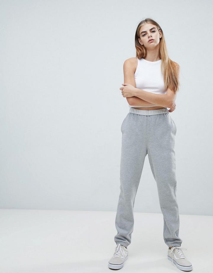 Asos Design Fold Over Waist Super Soft Jogger - Gray