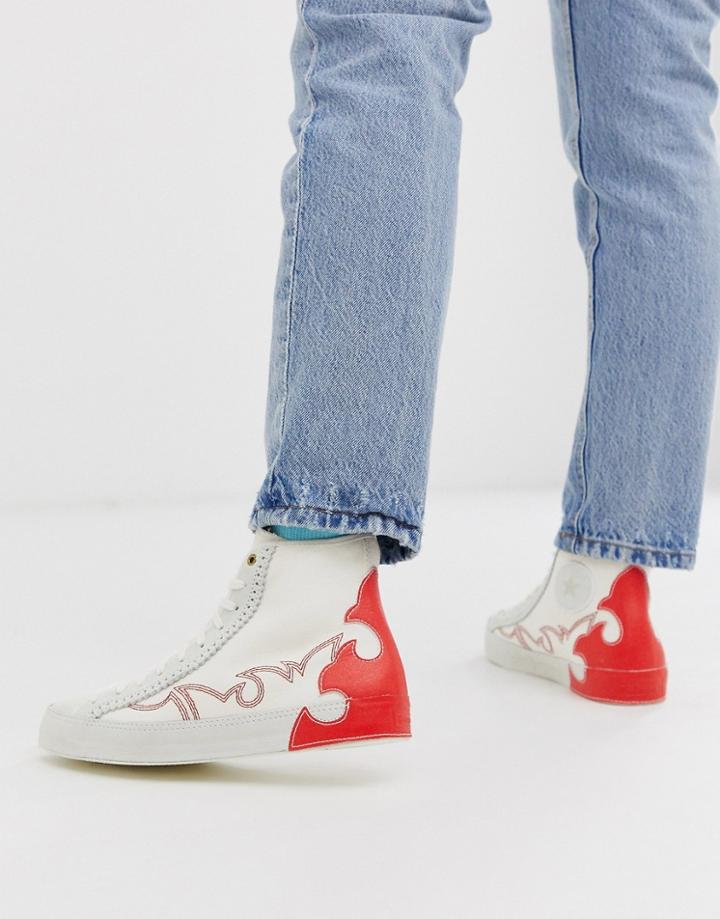 Converse White Western Sasha Hi Sneakers