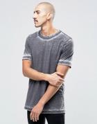 Weekday Looker Ringer T-shirt Washed Out - Black