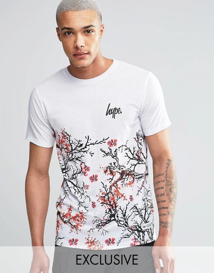 Hype T-shirt In Floral Print - White