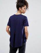 Asos Dip Split Back Update T-shirt - Navy