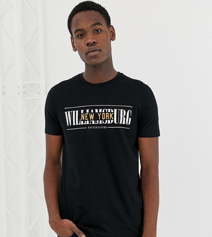 Asos Design Tall T-shirt With City Print-black