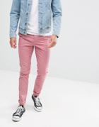 Asos Skinny Chinos In Dusty Pink - Pink