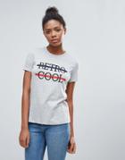 Vila Retro Cool Slogan T-shirt - Gray
