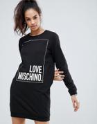 Love Moschino Iconic Print Tee Dress - Black