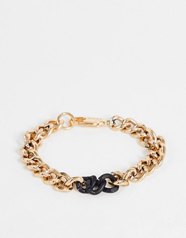 Icon Brand Enamel Curb Chain Bracelet In Gold