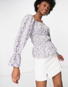Influence Long Sleeve Blouse In Flirty Floral Print-multi