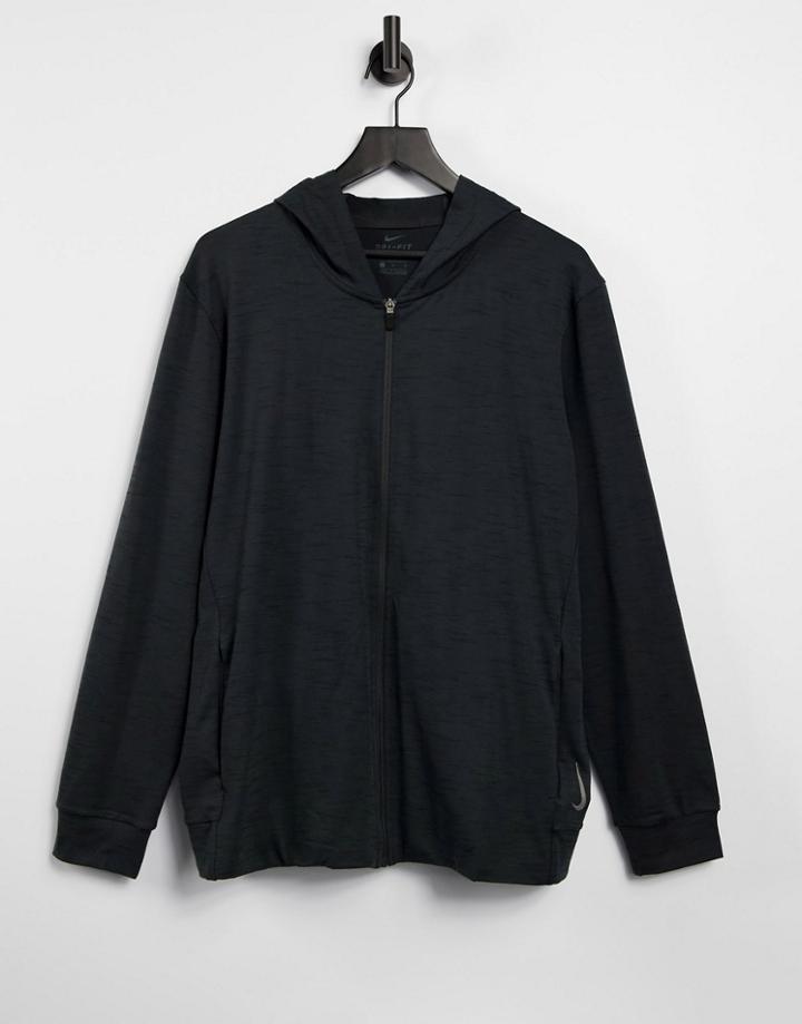 Nike Yoga Dri-fit Zip Thru Hoodie In Black