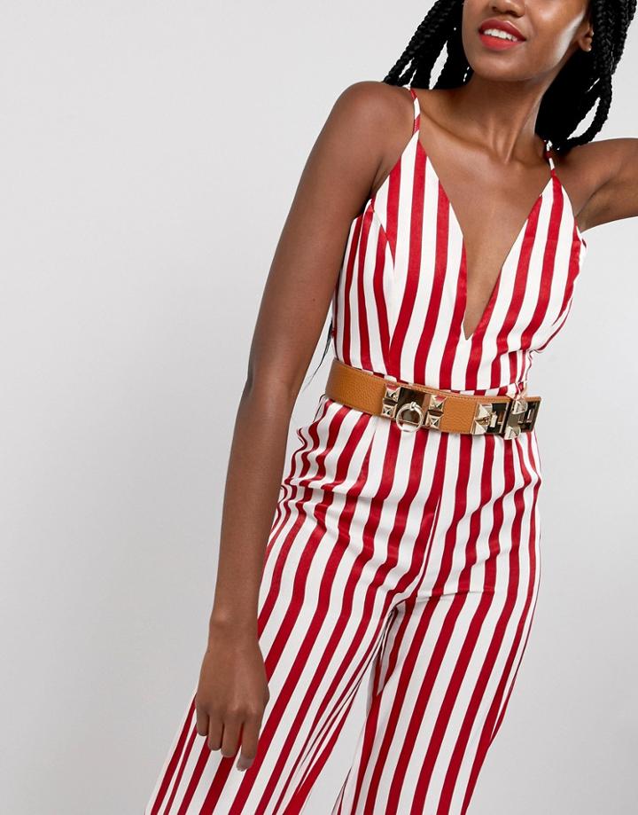 Forever Unique Studded Waist Belt - Tan