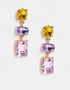 French Connection 3 Color Drop Pendant Earrings-multi