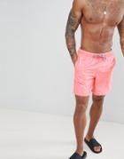 Asos Design Swim Shorts In Pink In Mid Length - Pink