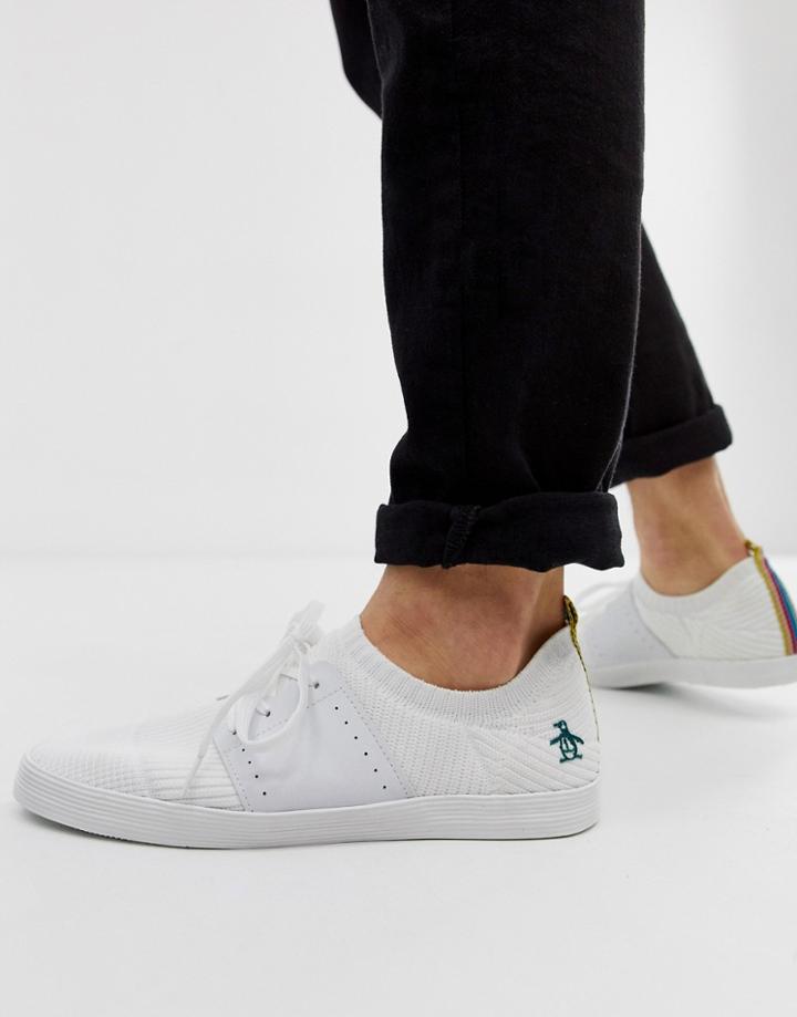 Original Penguin Flyknit Sneakers In White