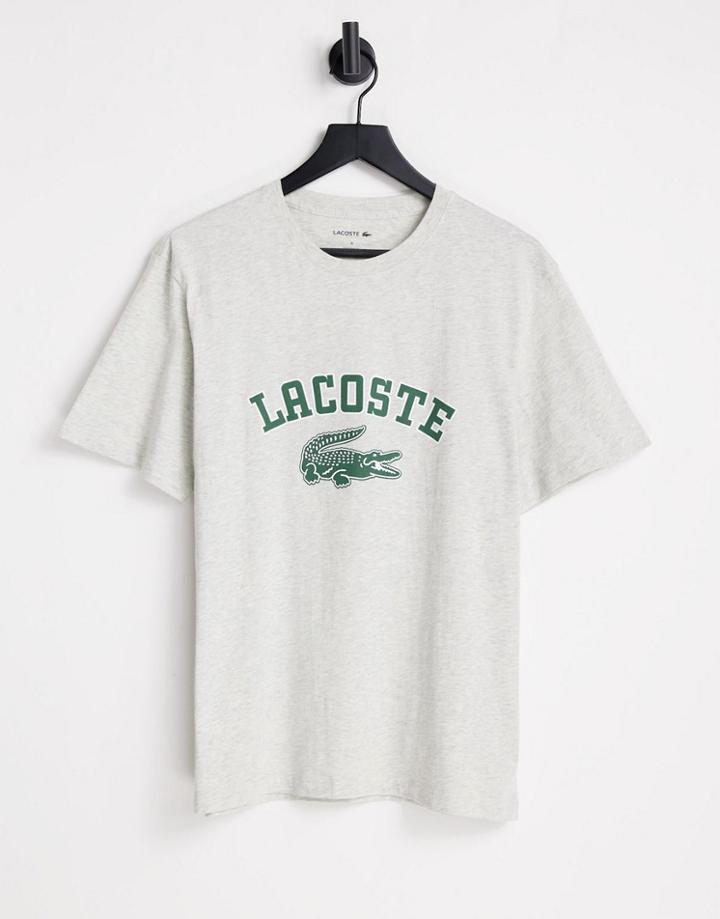 Lacoste Large Logo Lounge T-shirt In Gray