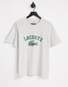 Lacoste Large Logo Lounge T-shirt In Gray