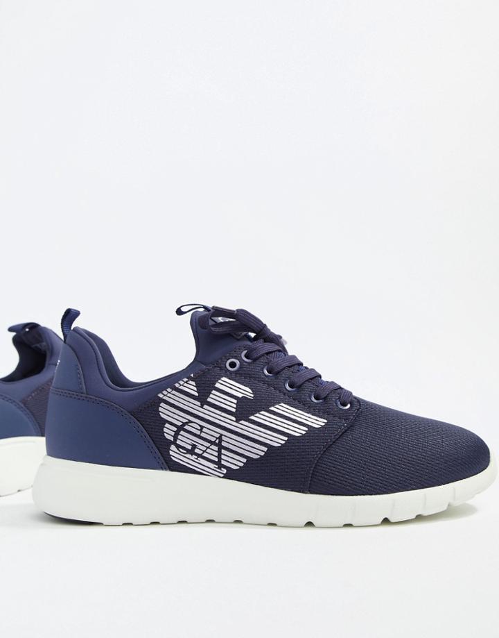 Ea7 Simple Racer Cc Logo Sneakers In Navy - Navy