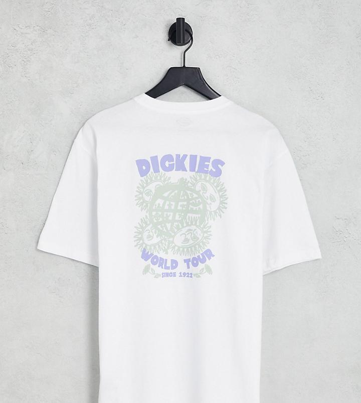 Dickies Globe Back Print T-shirt In White Exclusive To Asos
