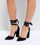 Truffle Collection Wide Fit Block Heel Shoe - Black