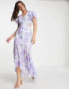 Lipsy Plunge Maxi Dress In Soft Mint-green
