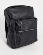 Bolongaro Trevor Leather Grain Backpack-black
