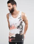 Only & Sons Tank With Beach Sublimation Print - Off White