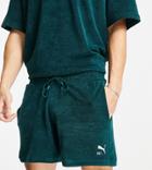Puma Skate Towelling Shorts In Green Exclusive To Asos