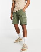 Jack & Jones Intelligence Cargo Shorts In Khaki-green