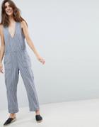 Rhythm Beach Castaway Stripe Jumpsuit - Navy