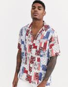 Asos Design Regular Fit Shirt In Paisley Mix And Match Print-red