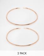 Asos Pack Of 2 Fine Arm Cuffs - Rose Gold
