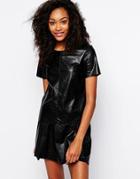 Vero Moda Wet Look Shell Top - Black