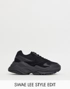 Asos Design Sneakers In Black Mix With Chunky Sole