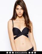 Sunseeker Exclusive To Asos Wrap Padded Bikini Top - Black
