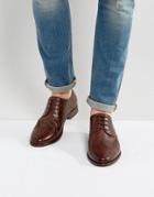 Walk London Harrington Leather Brogue Shoes - Brown