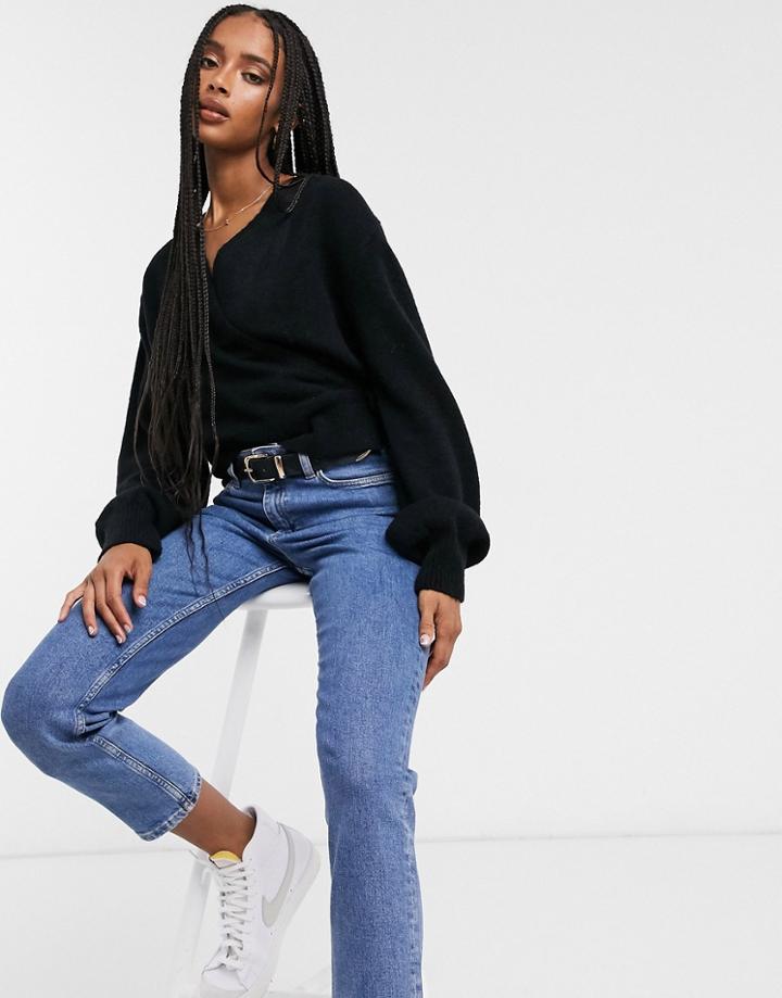 & Other Stories Wrap Cardigan In Black