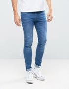 New Look Super Skinny Jeans In Mid Wash Blue - Blue