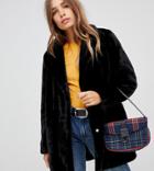 New Look Coat With Faux Fur In Black - Black