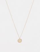 Nylon Gold Necklace With Oval Pendant - Gold
