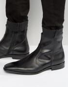Kg Kurt Geiger Boyce Leather Zip Boots - Black