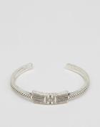 Classics 77 Burnished Geo-tribal Bangle Bracelet In Silver - Silver