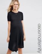 Asos Maternity Swing Dress With Short Sleeve - Black