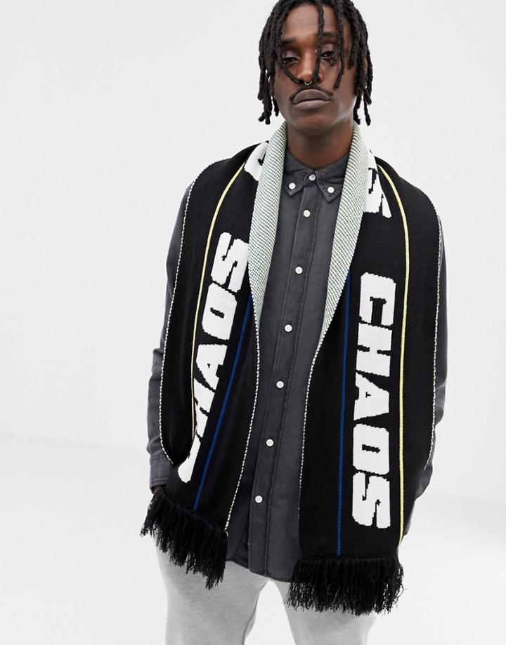 Asos Design Soccer Scarf In Black